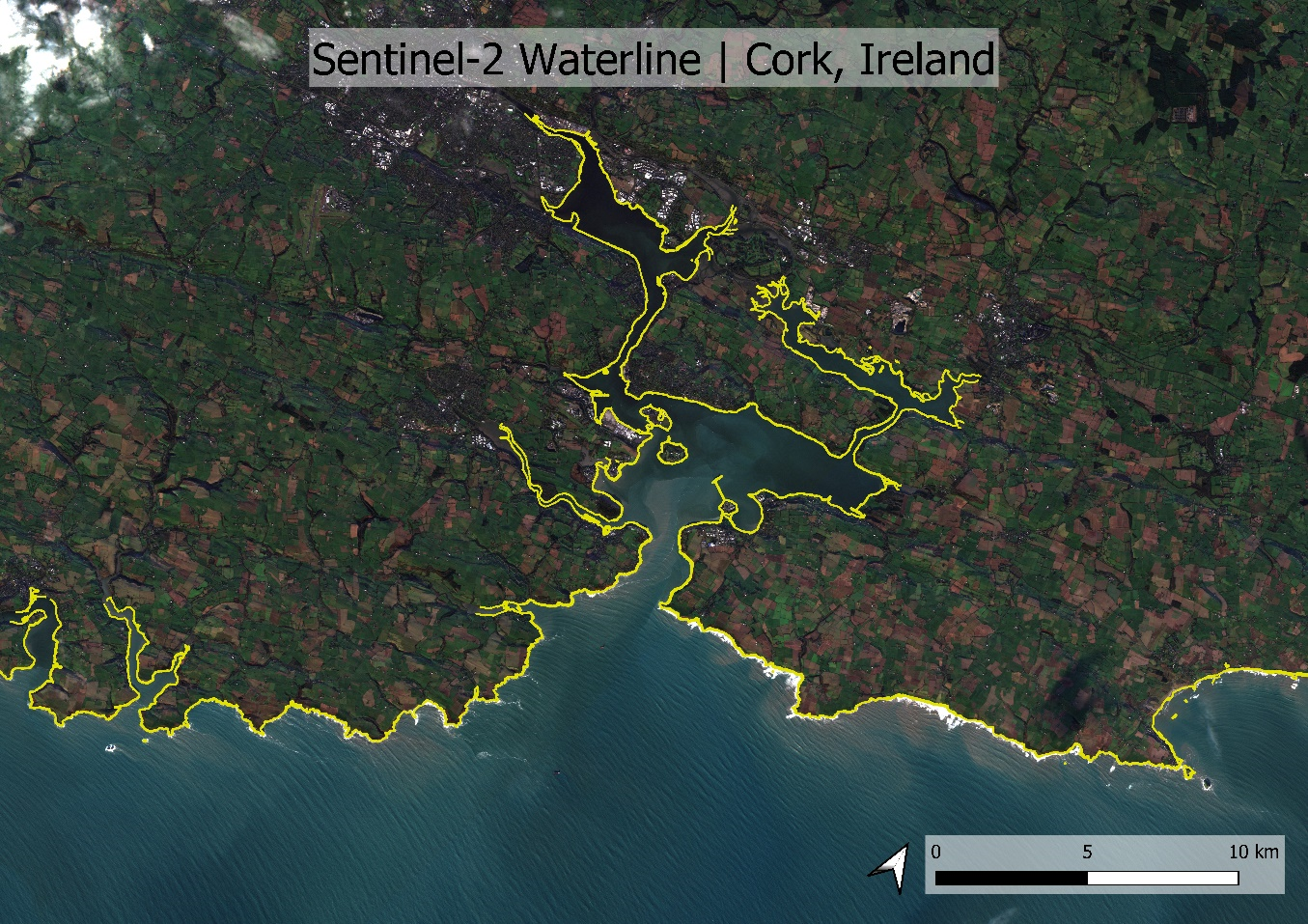 Sentinel-2 Waterline output, Cork - Ireland