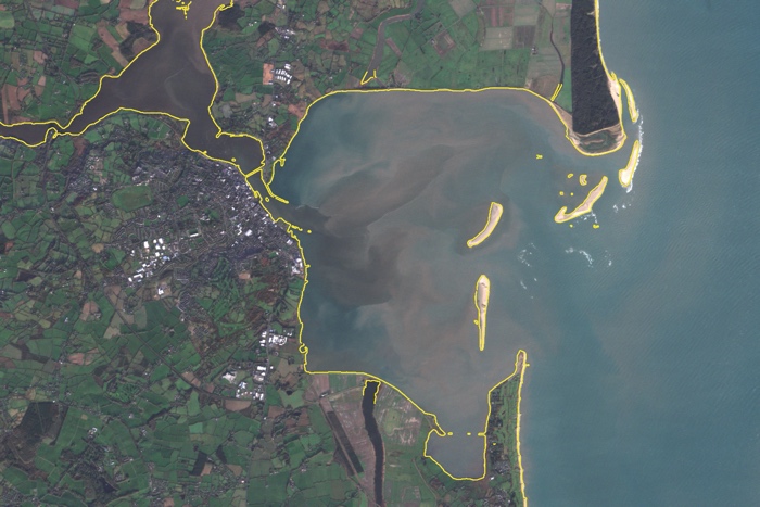 Wexford Bay coastline sentinel-2